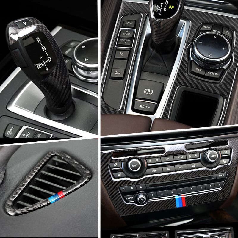 Наклейки из углеродного волокна для BMW X5 x6 F15 F16 Интерьер автомобиля для переключения передач воздушной кондиционер CD панель дверной подлокотник обрести