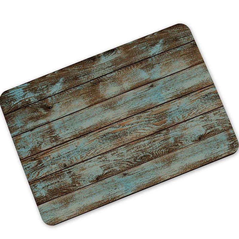 Welcome Doormats Vintage Wood Print Rubber Floor Mats Non Slip