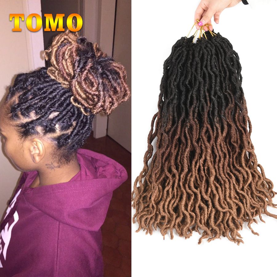 2020 Ombre Faux Locs Curly Synthetic Crochet Hair Extensions