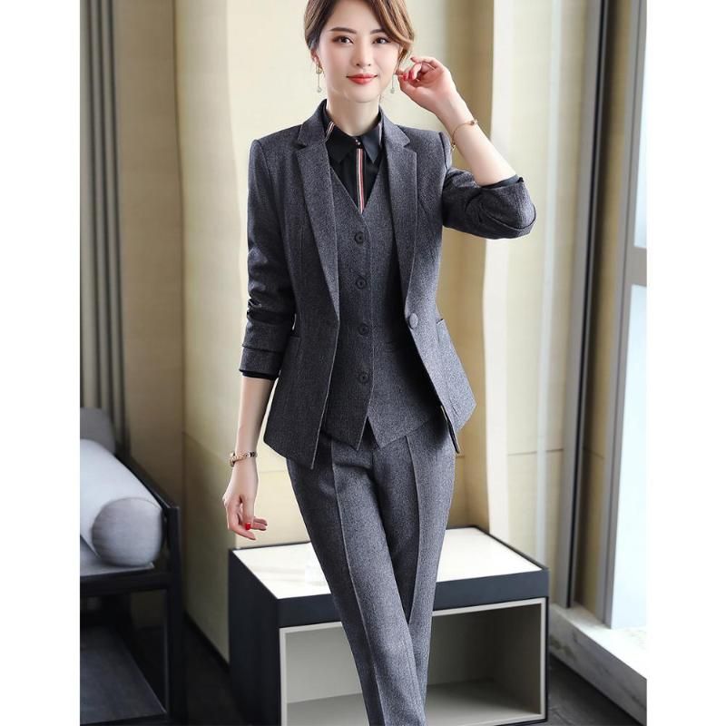 womens 3 piece pant suit with vest