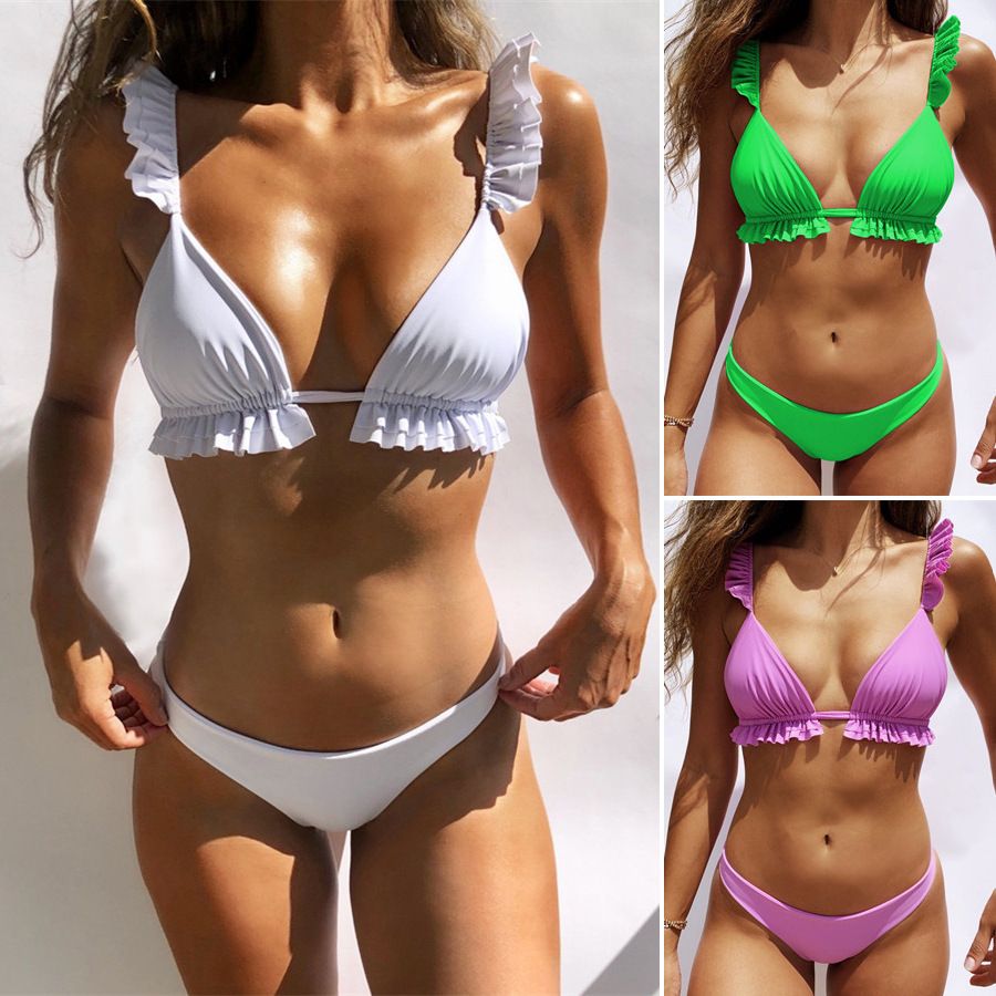 ruffle shoulder bikini