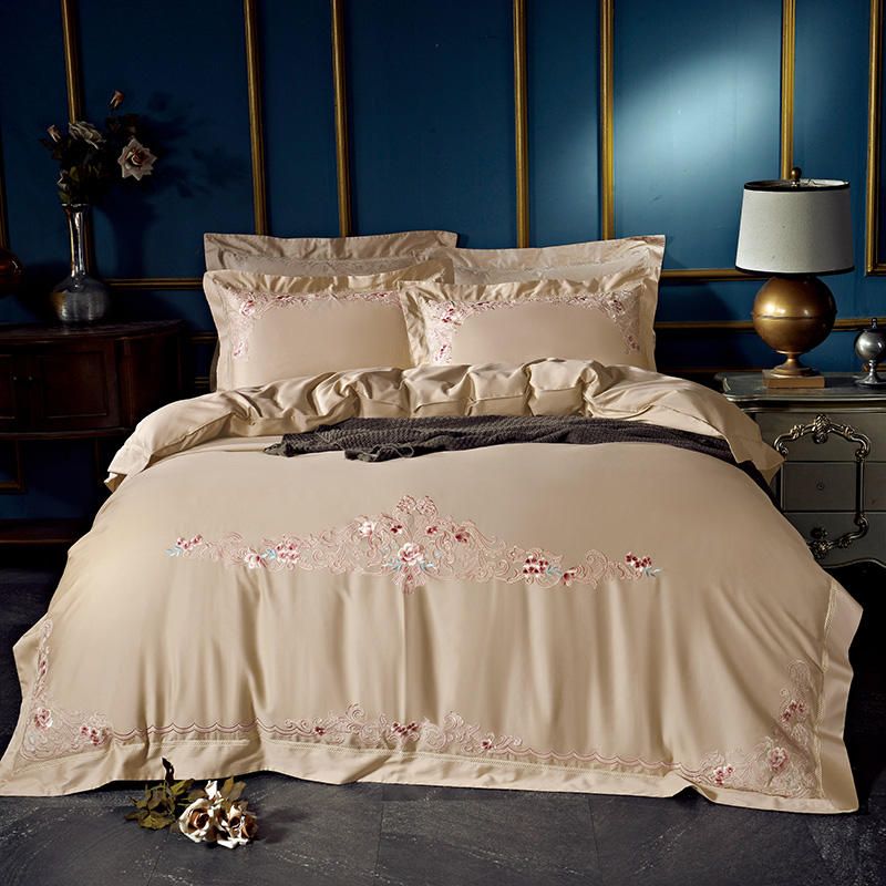 Luxury Bedding Set Egyptian Cotton Embroidery Duvet Cover Bed