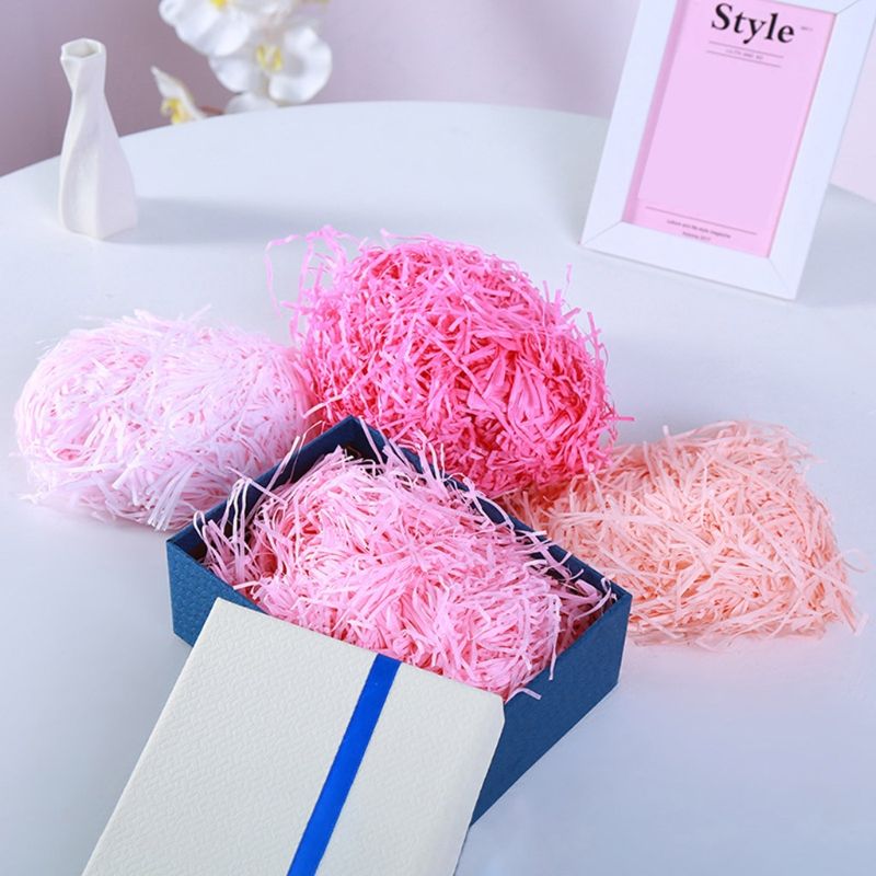LOOEST Colorful tagliuzzato Carta Rafia Gift Box Filler Decorazione della Festa Nuziale Crinkle Cut Paper Shred Packaging Gift Bag Gift Color : Blue 