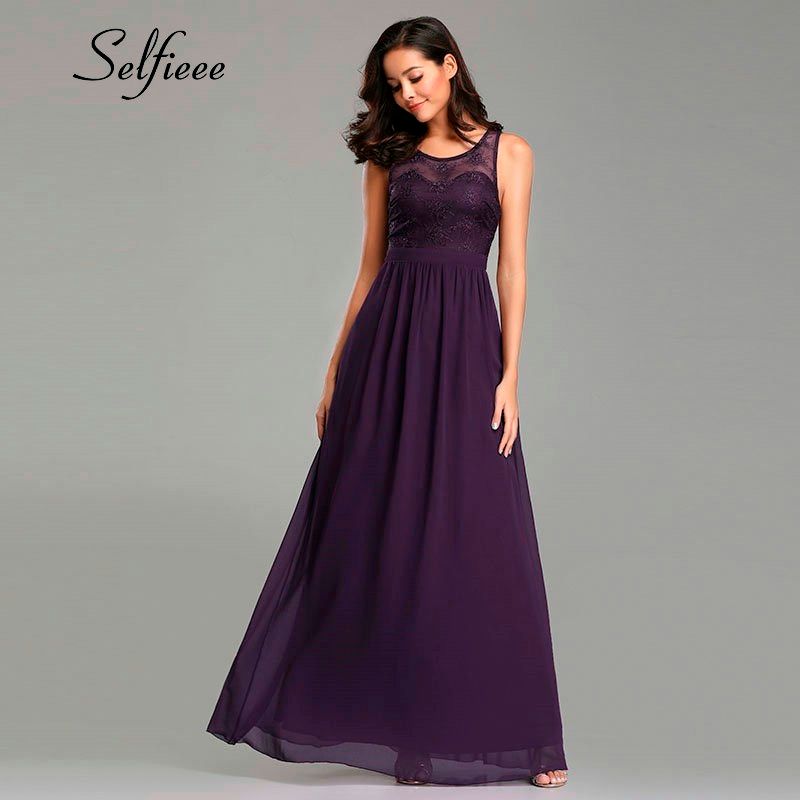 Acquistare Abiti Casual Elegante Vestito Viola A Vestito Una Linea O Neck  Senza Maniche Long Chiffon Summer Beach Donne Lace 2021 Occasioni Speciali  Economico | Consegna Veloce E Qualità | DHgate Italy