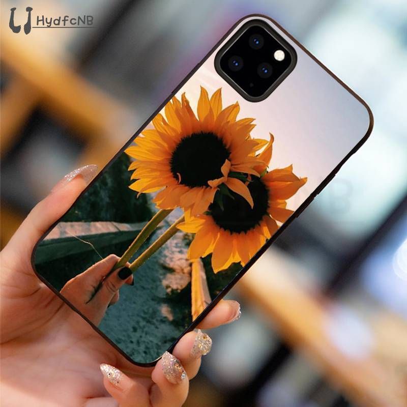 2020 Funda de teléfono de silicona de alta calidad de girasol para Pro XS MAX 8 7 6 6S Plus X 5 5S SE XR Caso al por mayor