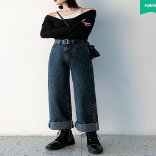 Pantalones rectos negros Clearance