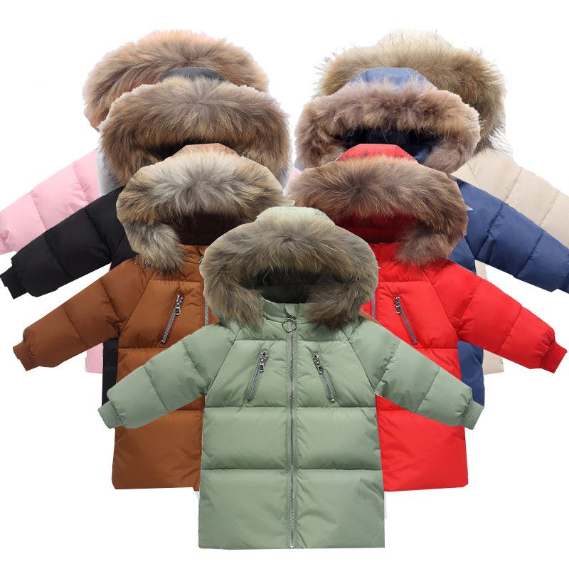 Kids Boys Winter Duck Down Coat Snowsuit Hooded Lightweight Toddler Jacket parka