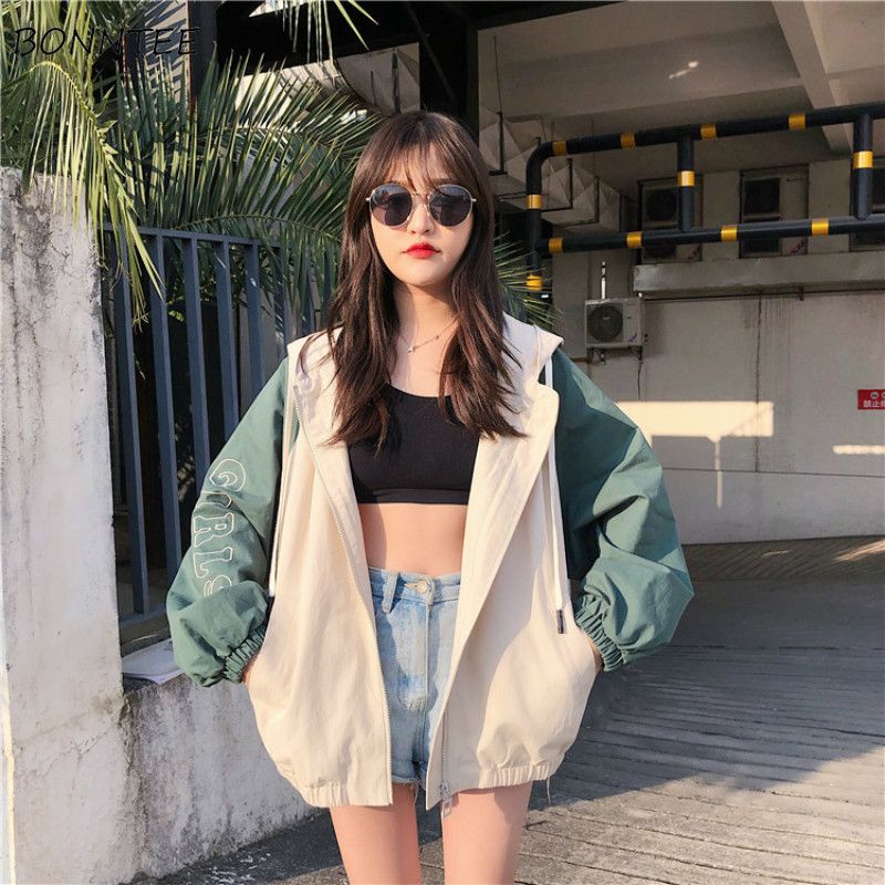 Jackets Women Loose Hooded Korean Style 