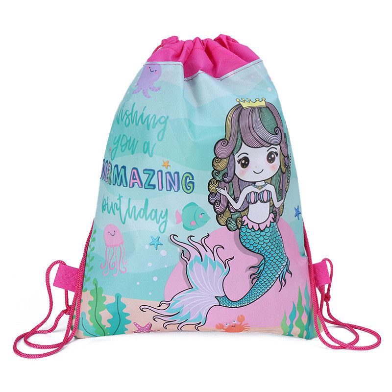 mermaid drawstring backpack