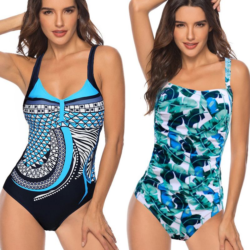 blue tummy control swimsuit