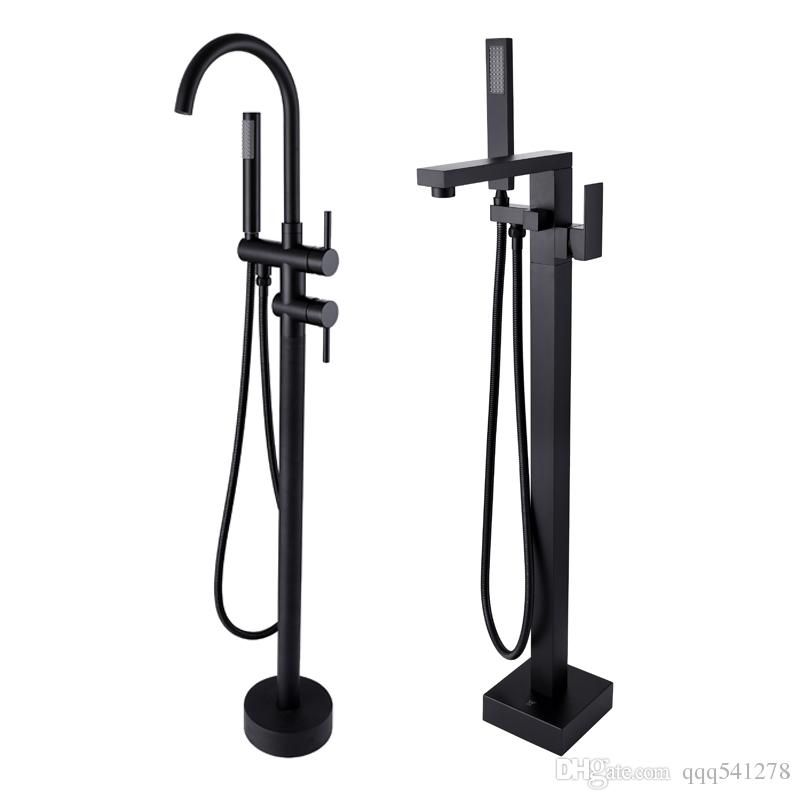 2020 Rolya Matte Black Freestanding Bathtub Faucet Bath Spout