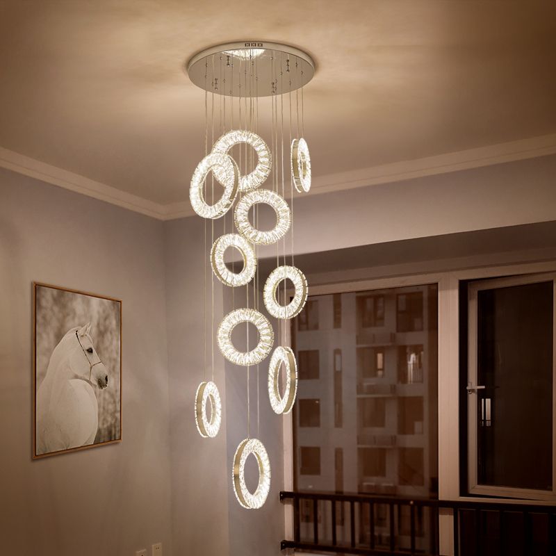 modern staircase chandelier