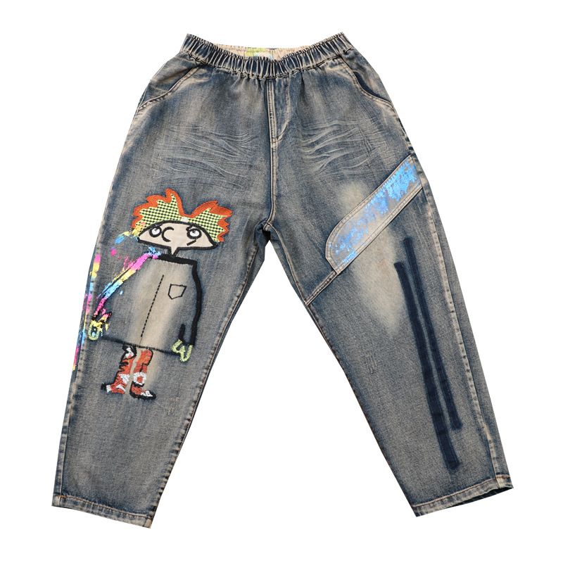 2021 Cartoon Painted Patchwork Vintage Denim Jeans Woman Loose Elastic Waist Washed Harem Pants Spring Streetwear Trouser 2020 From Glenan 30 3 Dhgate Com Photocartoon.net is a free online service that allows you to convert your photos into cartoons, paintings, drawings, caricatures and apply many other beautiful effects. dhgate com