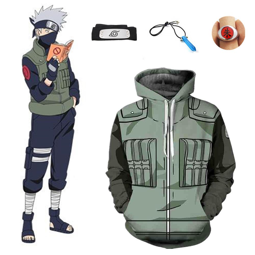 Asian Size Japan Anime Naruto Hokage Hatake Kakashi Unisex Cosplay Costume  Halloween Jacket Hoodie Uniform Full Set From Sunshine0609, $ |  