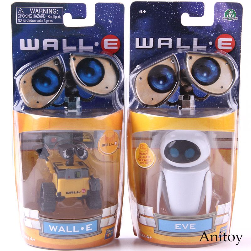 2 Pcs Cartoon Movie Wall E Toy Walle Eve Figure Toys Wall E Robot Figures Dolls Tv Movie Character Toys