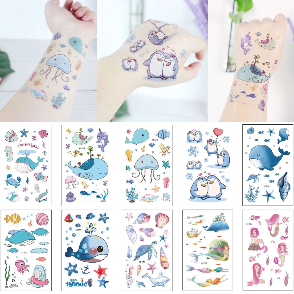 Blue Sea World Design Tatuaje Lindo Ballena Mar Shell De La Tortuga De La Estrella De Blue Sea World Design Tatuaje Lindo Ballena Mar Shell De La Tortuga De La Estrella De