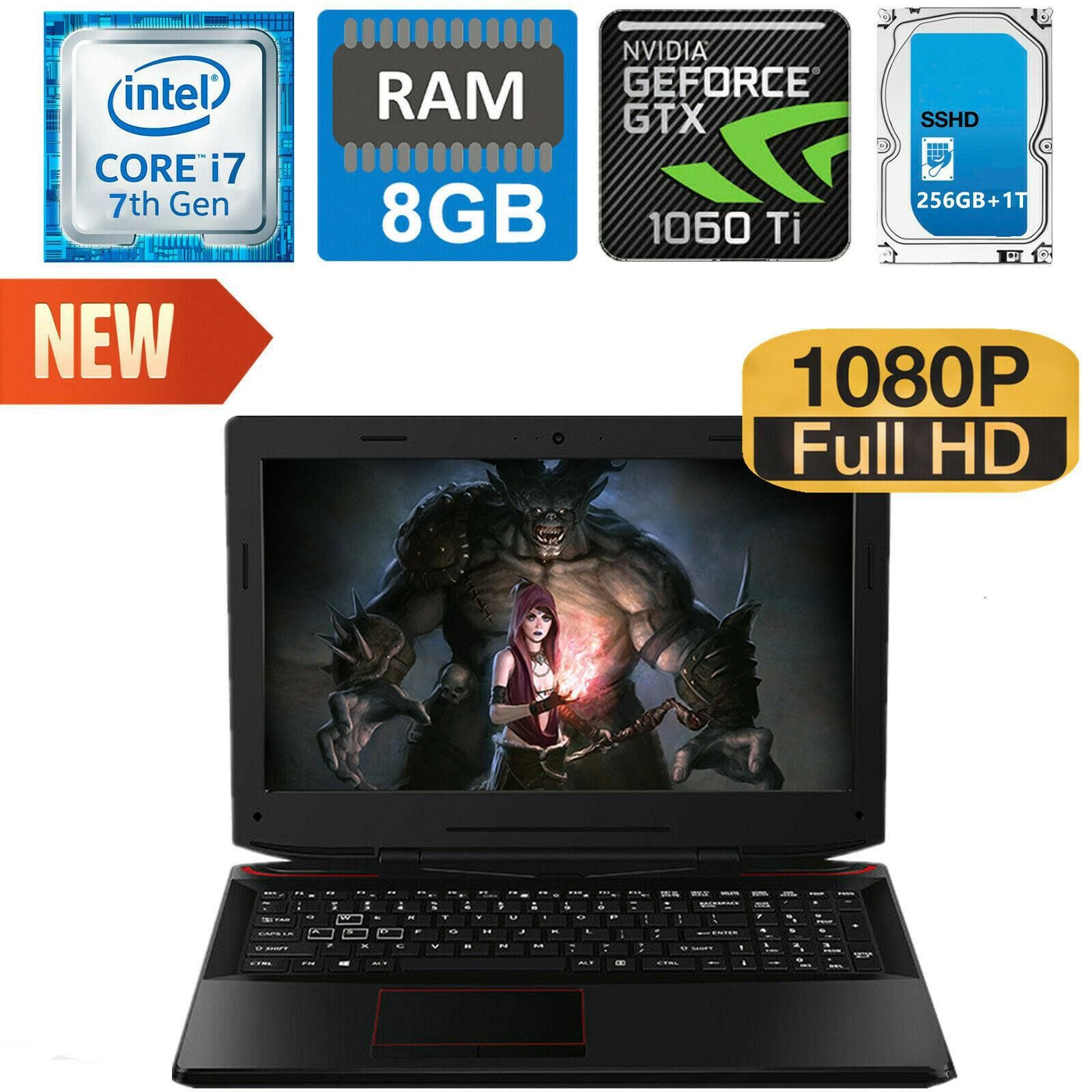 Cheap LHMZNIY Gaming Laptop 15.6 Intel Core I7 7700HQ 8GB Ram 1T HDD