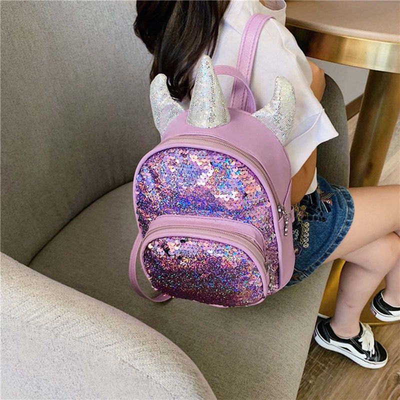 Girls Unicorn Glitter Laser Backpack Kids School Rucksack Bag Funny Gifts UK