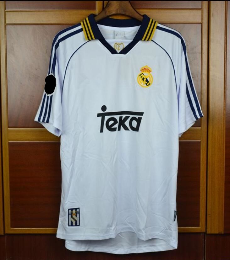 Maglia Real Madrid 1997-1998 Calcio Retro Raul Redondo Carlos Ronaldo Camiseta 