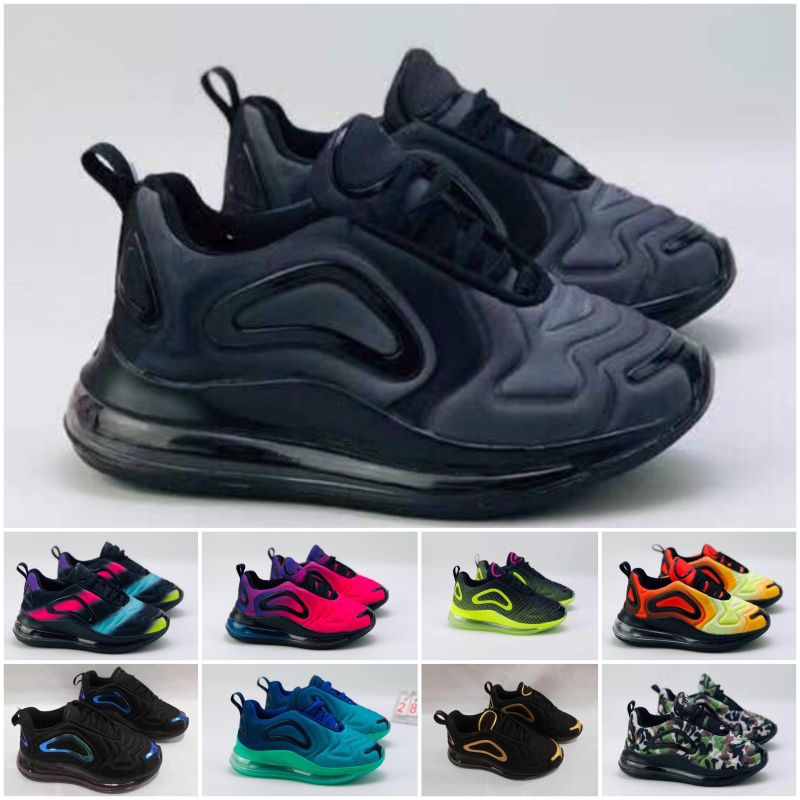 Fuerza motriz Más lejano Planeta Nike Air Max 720 Nuevos niños calientes del bebé de los zapatos corrientes  Niños Niñas Negro