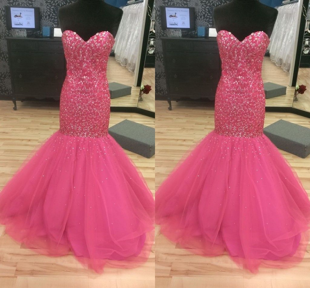 hot pink gown dresses