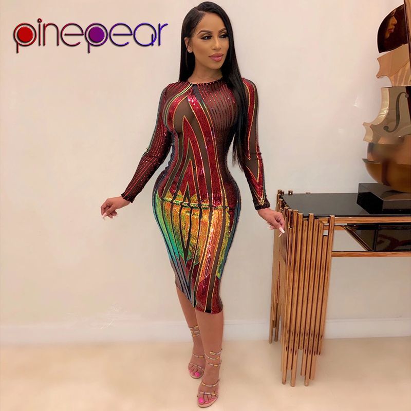 sequin dress colourful