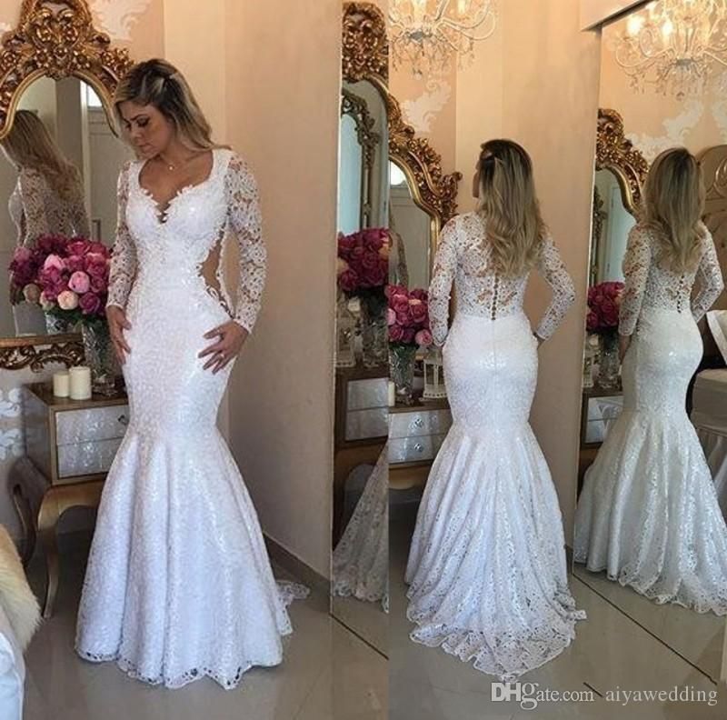 vestido de renda manga longa para casamento