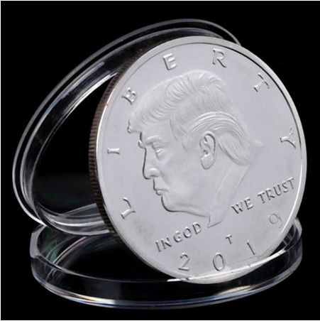 Pièce commémorative Eagle du président Donald Trump 2019 en plaqué or