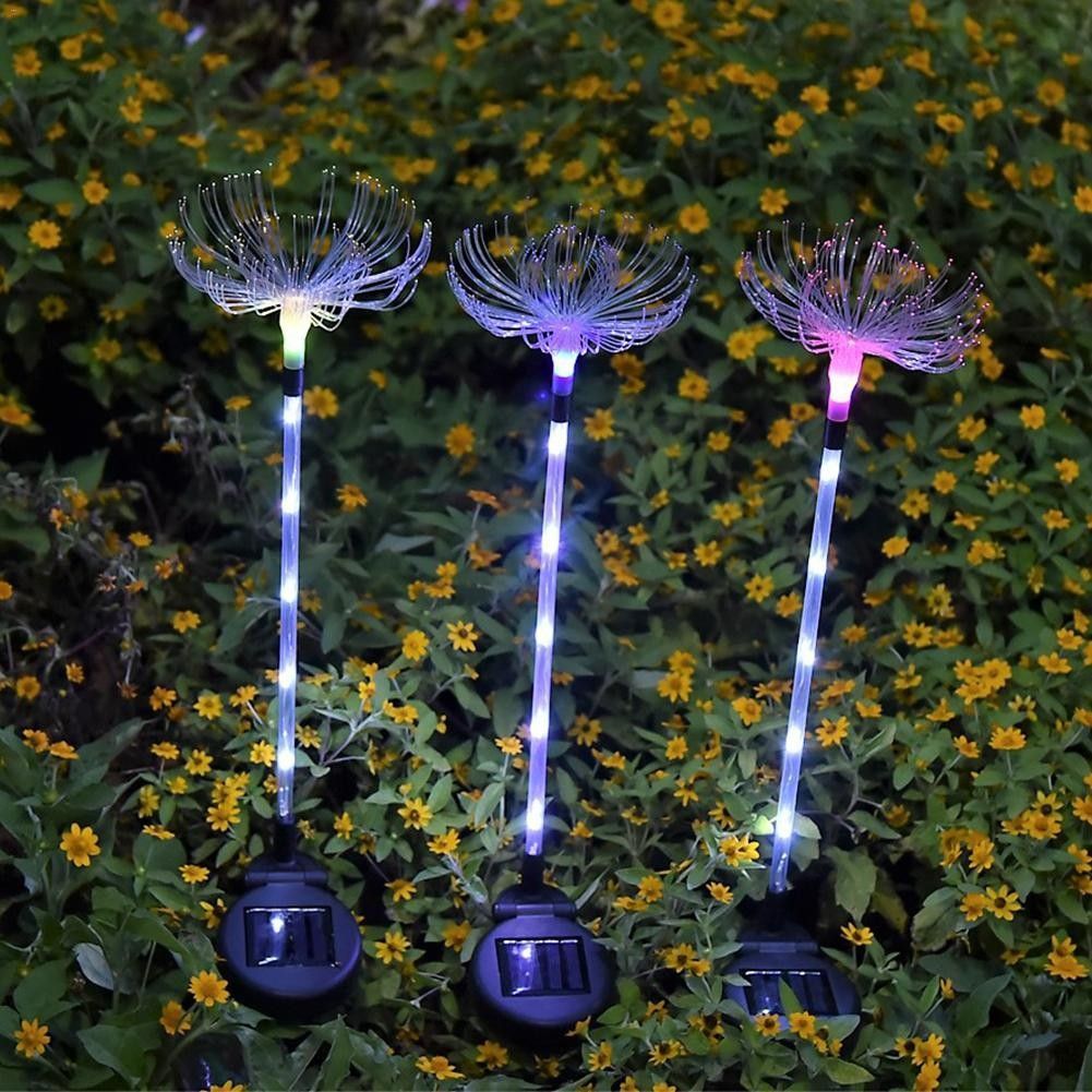 Yililay Outdoor Garden Solar Lights Colorful LED Decorative Flower Stake Lamps Lily Dandelion Sunflower Lights for Patio Path Landscape 3PCS 
