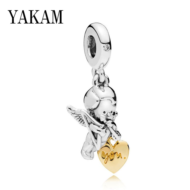 Silver Plate Boy Angel Pendant Fit 