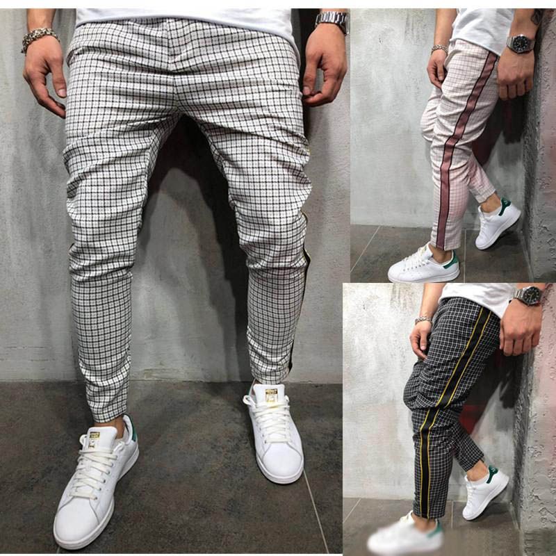 2021 Mens Plaids Pants Striped Designer Trousers Men Clothes Spring ...