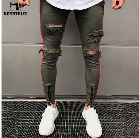green ripped jeans mens