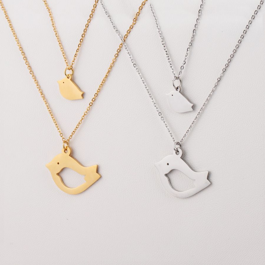 mother and baby bird necklace