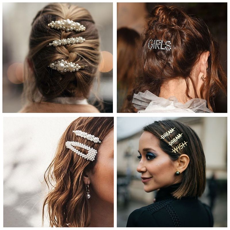 2020 Best Lady 2019 Trendy Simulated Pearl Hair Clips For Women