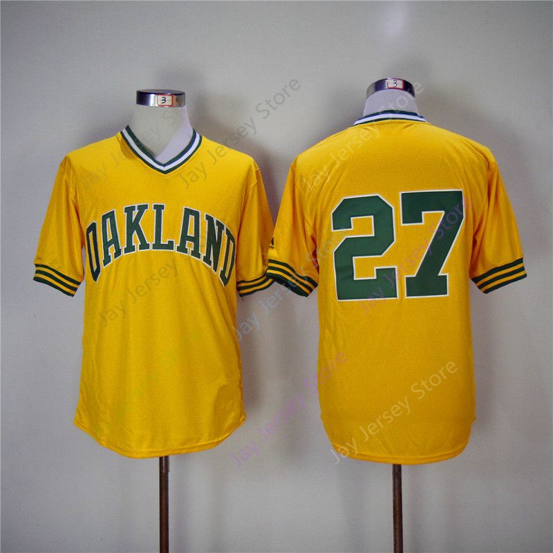 Custom Oakland 27 Catfish Hunter Jersey Jerseys CoolBase Flexbase White Black Red Grey Home Away