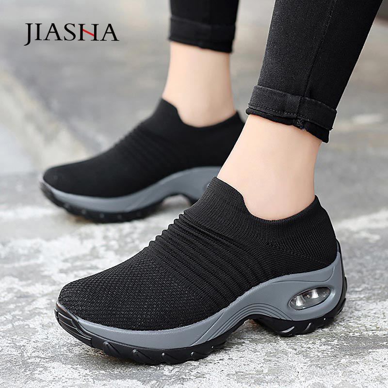Zapatillas De Tenis De Malla Casual Para Mujer Sin Cordones Zapatillas De Tenis De Malla Casual Para Mujer Sin Cordones