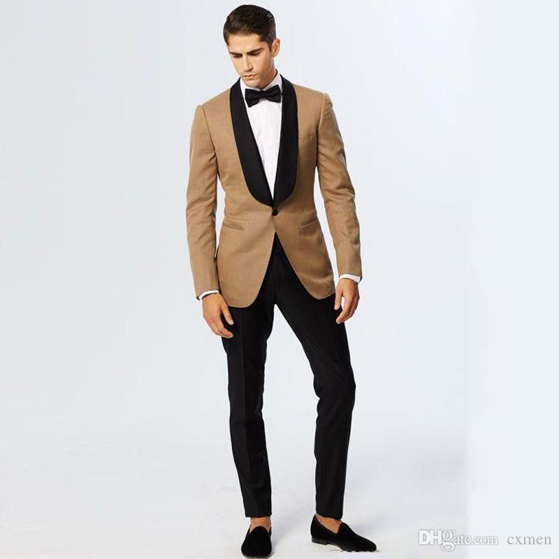 Khaki Brown Jacket Men Suits 