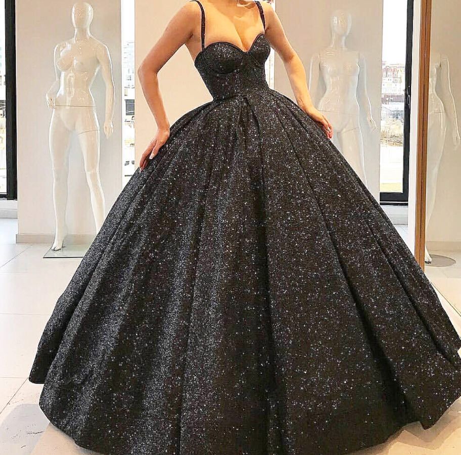 Sparkly Black Ball Gown Wedding Dresses ...
