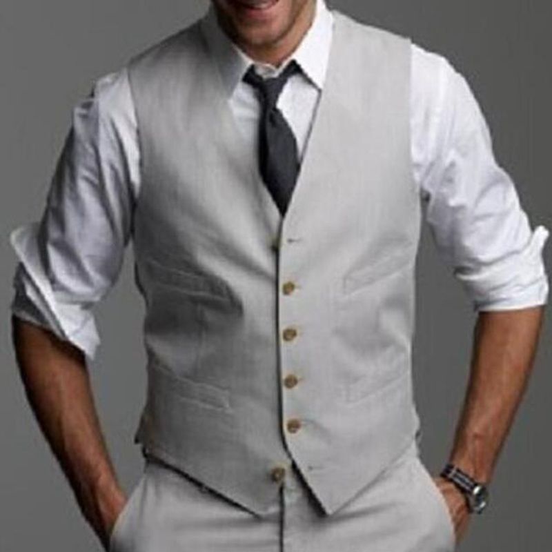 Acquistare Gilet Uomo Grigio Chiaro Abito Groom Nuovo Autunno Slim Fit  Groomsmen Da Sposa Gilet 2019 Custom Made Economico | Consegna Veloce E  Qualità | It.Dhgate