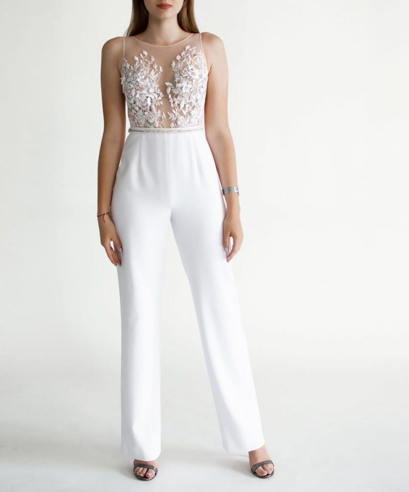 white prom jumpsuit