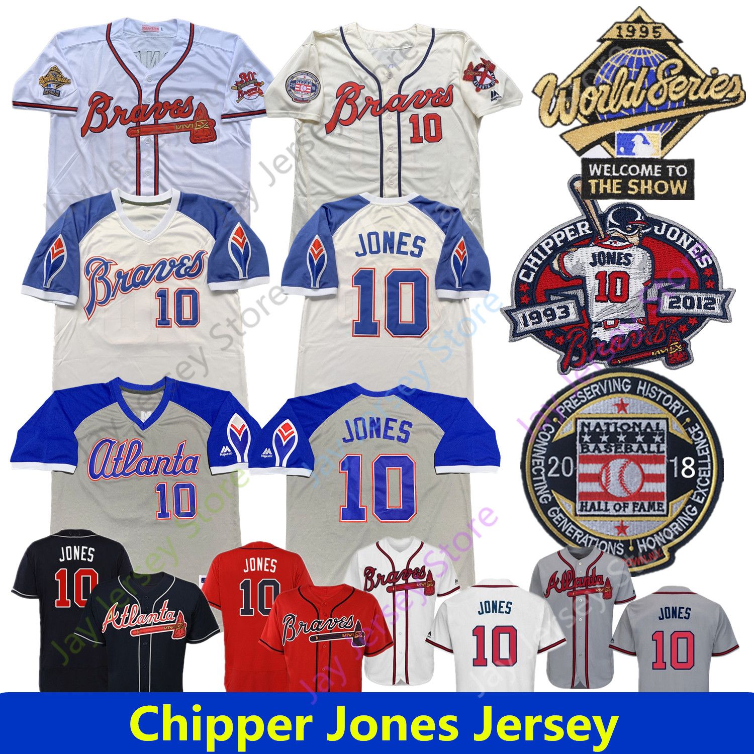 chipper jones jersey shirt
