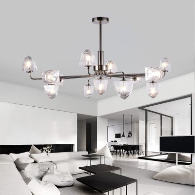 Postmodern Led Chandeliers Glass Hanging Lights Nordic Bedroom Luminaires Home Deco Lighting Fixtures Living Room Suspended Lamp Drop Ceiling Light