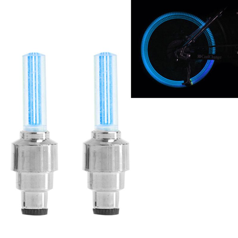 2pcs Glow LED Car Bicycle Wheel Tire Tyre Valve Cap Spoke Flash Light Lamp AU