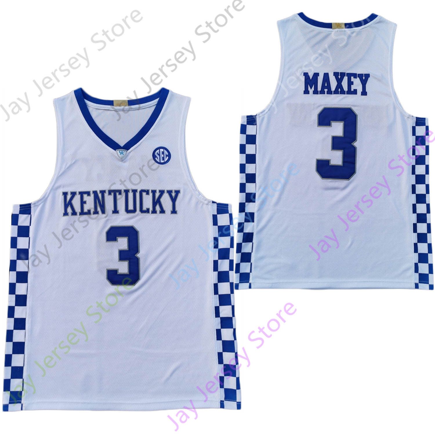 2020 New NCAA Kentucky Wildcats Jerseys 3 Maxey College Basketball