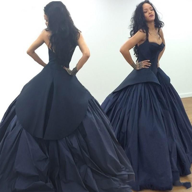 black taffeta ball gown