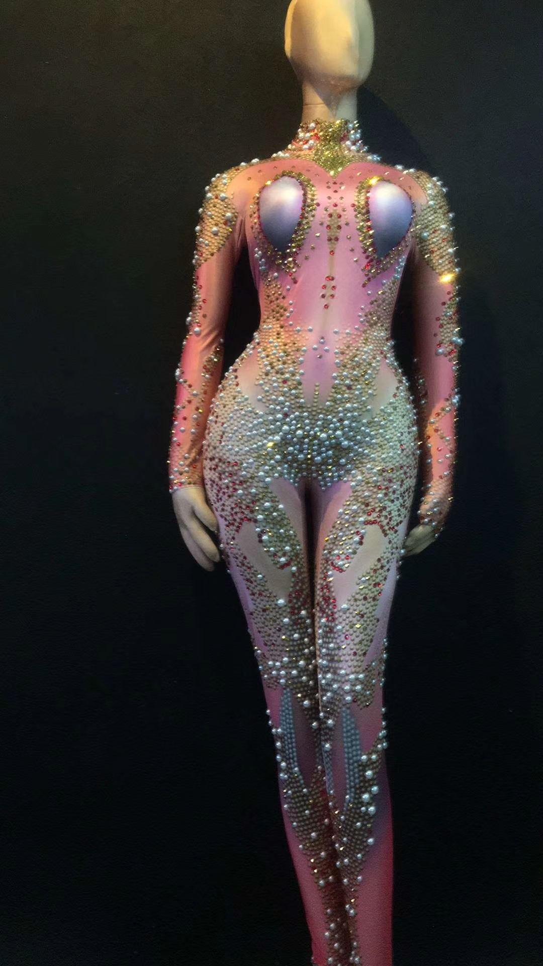 rhinestone one piece jumpsuit