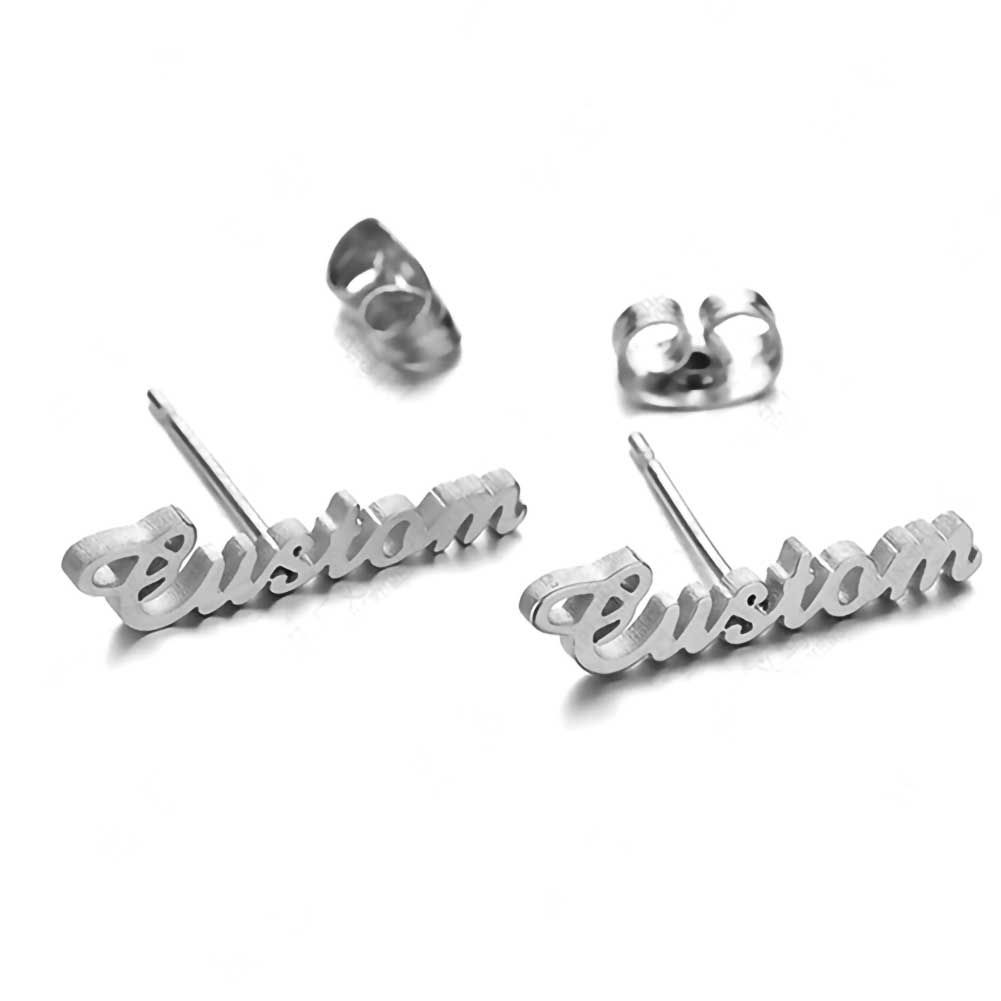 Name Studs - Silver