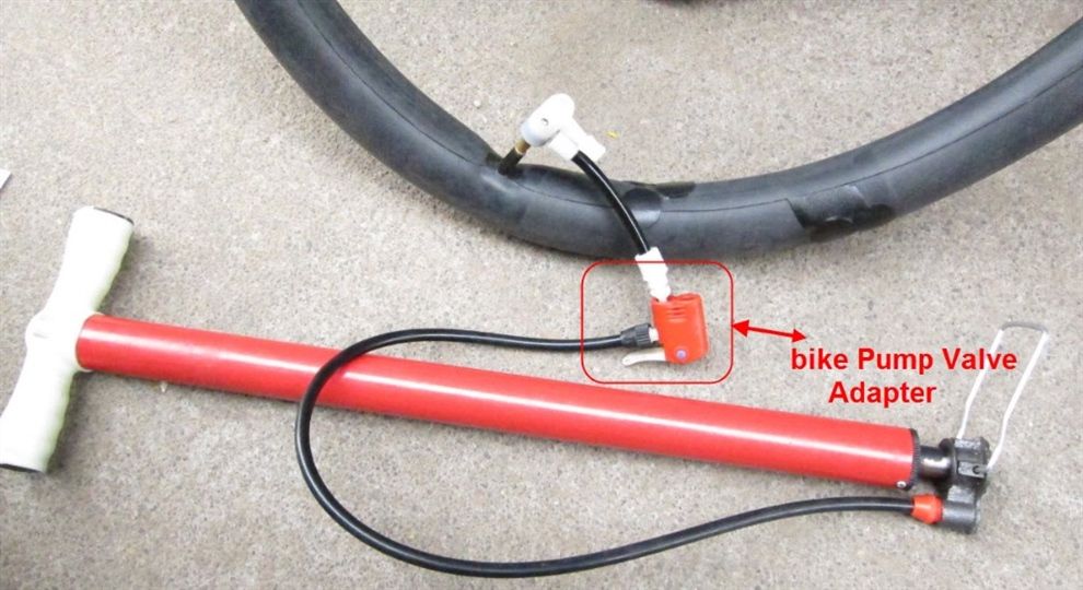 Bike hand pump schrader flexi adaptor middle pin rotating head valve connector