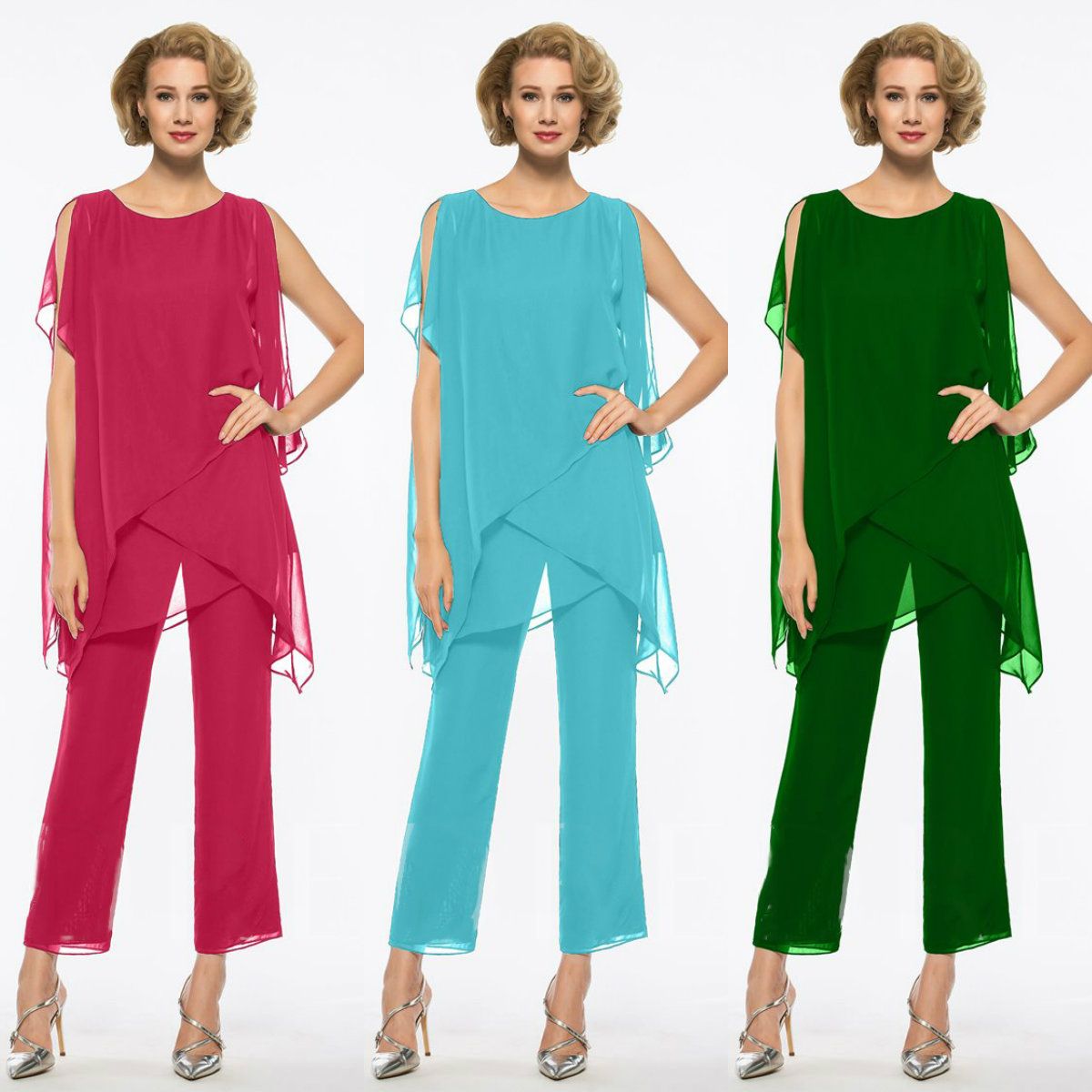 Bride Pant Suit Chiffon 