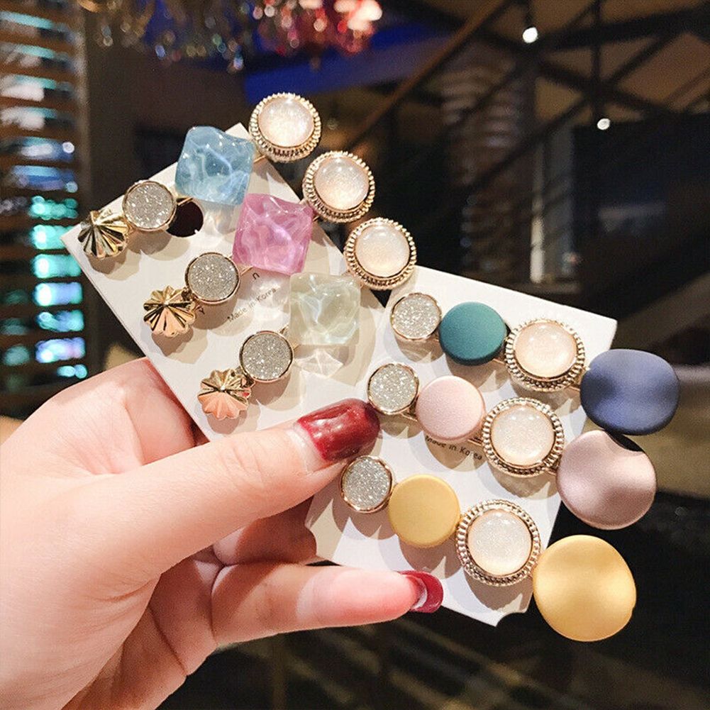 Women Girls Pearl Hair Clips Gold Hairpin Slide Grips Barrette Hair Accessories